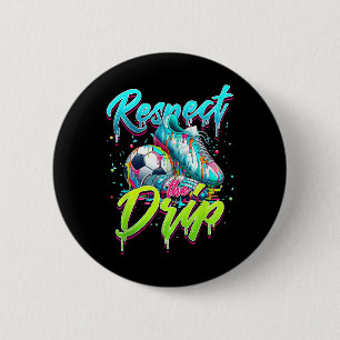 Respecteer de druppel voetbalijs druppel met sprin ronde button 5,7 cm