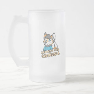 Respecteer de Greymuzzle Furry Fandom Fursuit Gift Matglas Bierpul