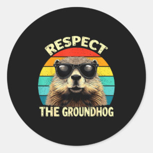 Respecteer de grondegel liefhebber vintage dier gr ronde sticker