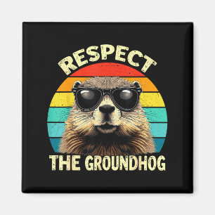 Respecteer de grondhogeeliefhebber vintage dier gr magneet
