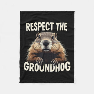 Respecteer de Groundhog Celebrate Groundhog Day An Fleece Deken