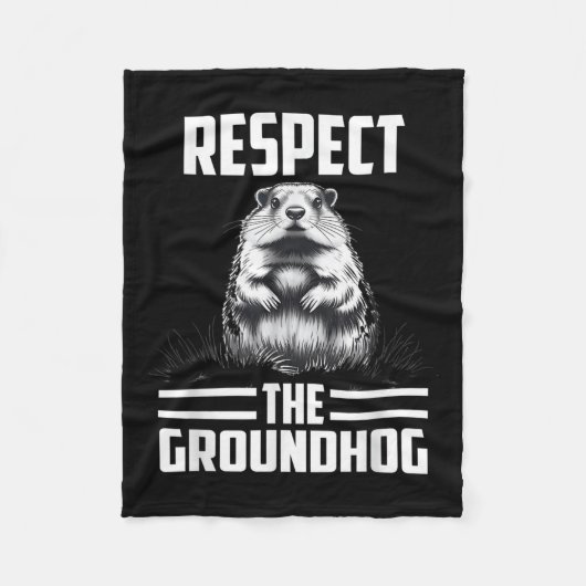 Respecteer de Groundhog Celebrate Groundhog Day Fleece Deken (Voorkant)