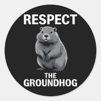 Respecteer de Groundhog Happy Groundhog Day Vakant Ronde Sticker