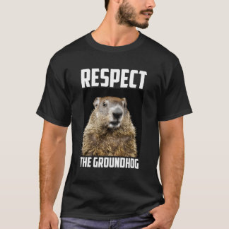 Respecteer de Groundhog Woodchuck Photo Ground-Hog T-shirt