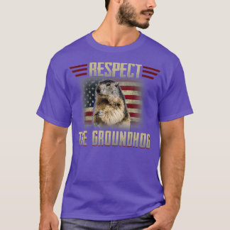 Respecteer de Groundhog Woodchuck Photo GroundHog  T-shirt