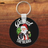 Respecteer de kerstman van de baard. sleutelhanger (Voorkant)