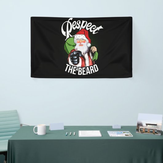 Respecteer de kerstman van de baard. spandoek (Beurs)