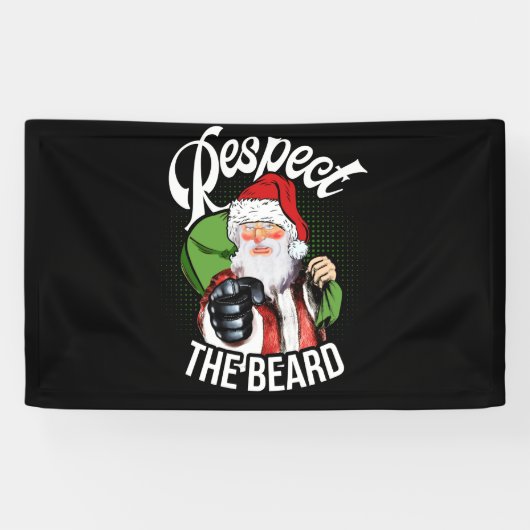 Respecteer de kerstman van de baard. spandoek (Horizontaal)