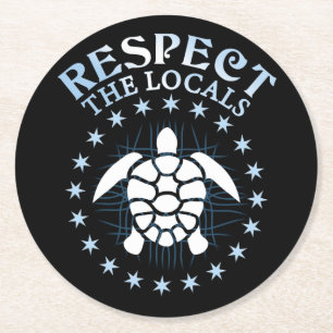 Respecteer de lokale bevolking - Turtle Awareness Ronde Kartonnen Onderzetter