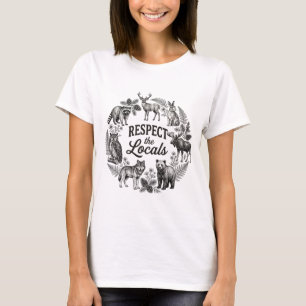 Respecteer de lokale natuur - bosdieren T-shirt   
