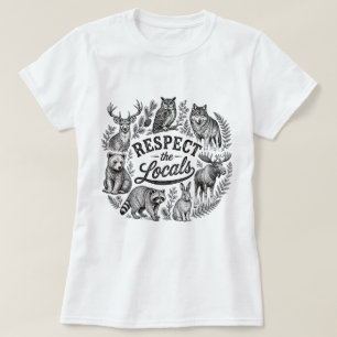 Respecteer de lokale natuur - bosdieren T-shirt   