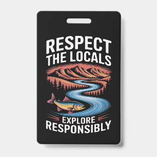 Respecteer de lokale vissen oceaan Red de planeet Badge
