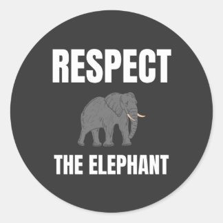 Respecteer de olifant ronde sticker