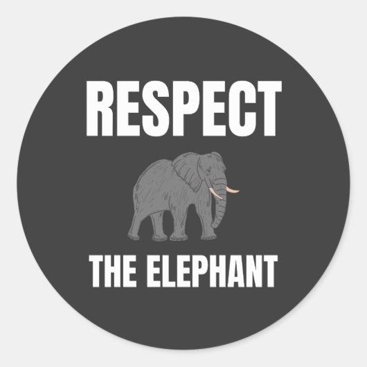 Respecteer de olifant ronde sticker (Voorkant)
