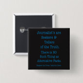 Respecteer de Pers Vierkante Button 5,1 Cm (Voorkant /achterkant)