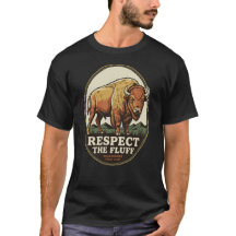 Respecteer De Pluizige Vintage Bison Buffalo Wilde