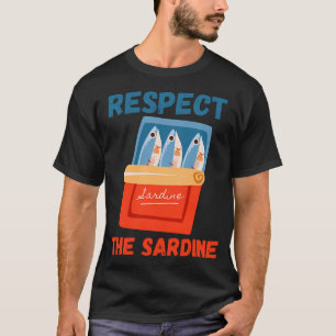 Respecteer De Sardine Grappige Retro Vis Meme Desi T-shirt