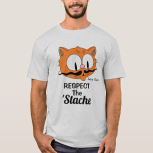 Respecteer De Snor Kartelige Snor Kat T-shirt