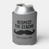 Respecteer de stache grappige koelbox cadeau voor blikjeskoeler (Blikje Voorkant)