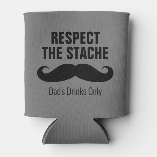 Respecteer de stache grappige koelbox cadeau voor blikjeskoeler (Voorkant)