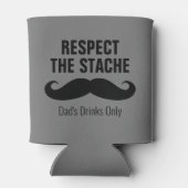 Respecteer de stache grappige koelbox cadeau voor  blikjeskoeler (Achterkant)