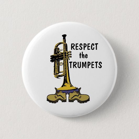 Respecteer de Trumpets Ronde Button 5,7 Cm (Voorkant)