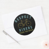 Respecteer fietsers. Deel wegen Ronde Sticker (Envelop)