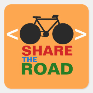 Respecteer fietsers teken vierkante sticker