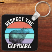 Respecteer het Capybara Funny Capybara Lover T-Shi Sleutelhanger (Achterkant)