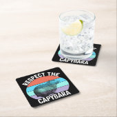 Respecteer het Capybara Funny Capybara Lover T-Shi Vierkante Kartonnen Onderzetter (Insitu)