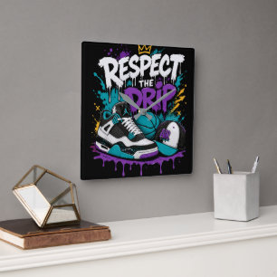 Respecteer het Drip Basketbalontwerp Vierkante Klok