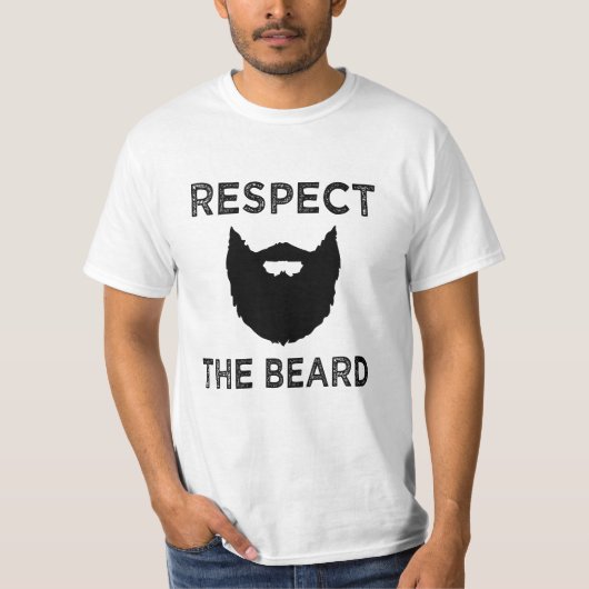 Respecteer het grappige mannen shirt van de Beard (Voorkant)