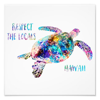 Respecteer het lokale Zee Turtle Tie Dye Beach Quo Foto Afdruk