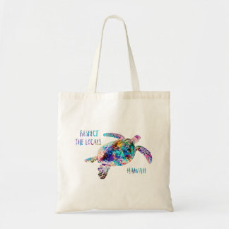Respecteer het lokale Zee Turtle Tie Dye Beach Quo Tote Bag