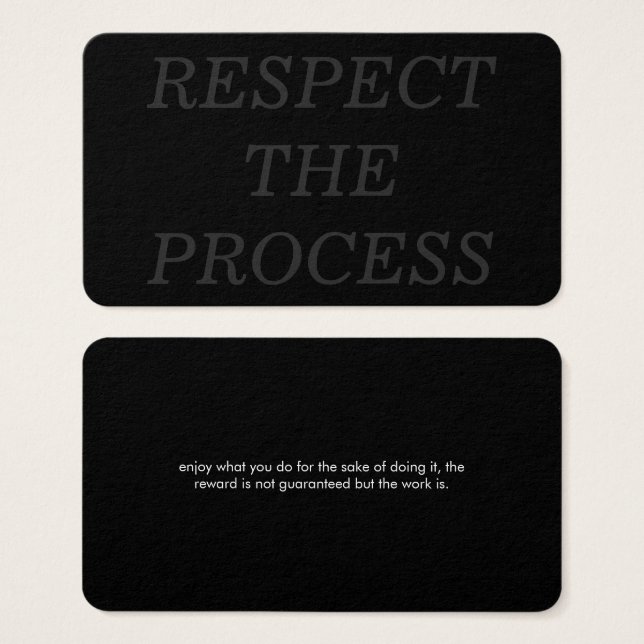 Respecteer het Proces Visitekaartjes (Voorkant /achterkant)
