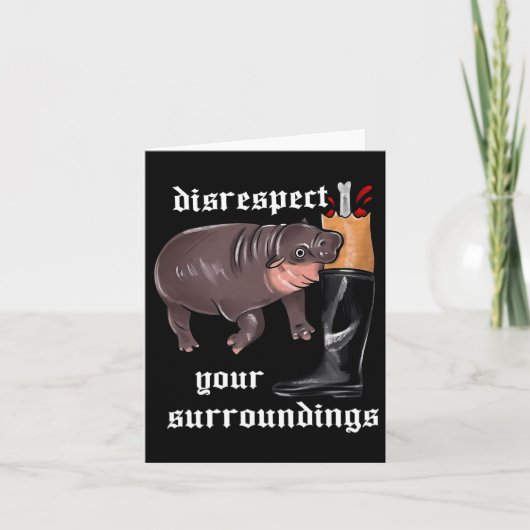 Respecteer je omgeving Moo Deng Funny Design Kaart (Voorkant)