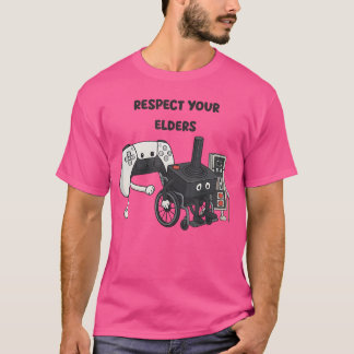 Respecteer je Ouderen Funny Gaming 80s Stijl Oud N T-shirt