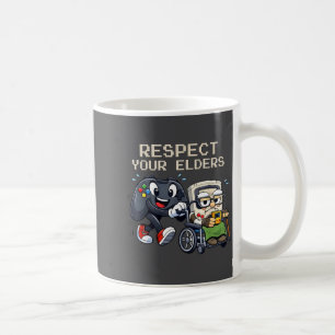 Respecteer Je Ouderen Gaming Controle Retro Grappi Koffiemok