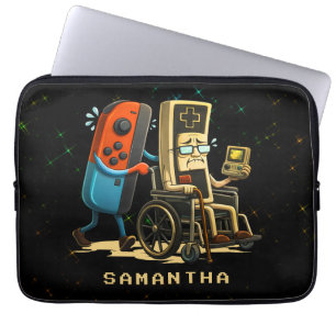 Respecteer Je Ouderen Gaming Controle Retro Grappi Laptop Sleeve