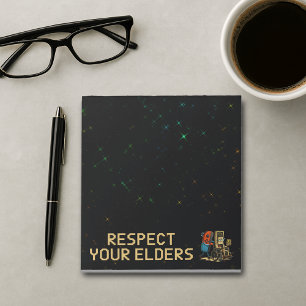 Respecteer je Ouderen Gaming Controle Retro Grappi Notitieblok
