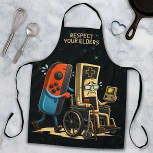 Respecteer Je Ouderen Gaming Controle Retro Grappi Schort