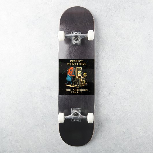 Respecteer Je Ouderen Gaming Controle Retro Grappi Sticker (Skateboard)