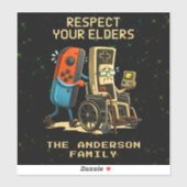 Respecteer Je Ouderen Gaming Controle Retro Grappi Sticker (Vel)