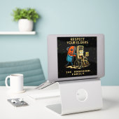 Respecteer Je Ouderen Gaming Controle Retro Grappi Sticker (Laptop op bureau)