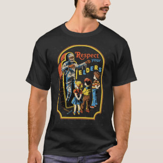 Respecteer je ouderen grappig retro t-shirt
