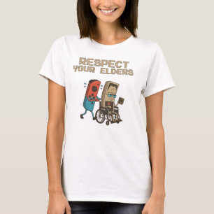 Respecteer je ouderen Retro gamen Funny Gamer Cont T-shirt