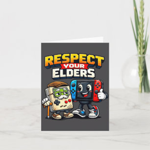 Respecteer je Ouderen Retro Gamen Grappige Gamer C Kaart