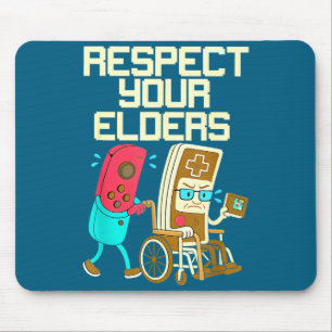 Respecteer je Ouderen Retro Gamen Grappige Gamer C Muismat