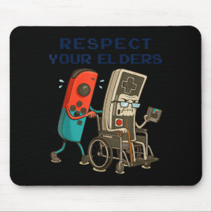 Respecteer je ouderen Retro-gaming-controle Gamer Muismat