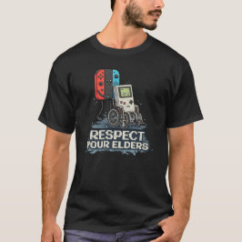 Respecteer je Ouderen Retro Gaming Design T-shirt